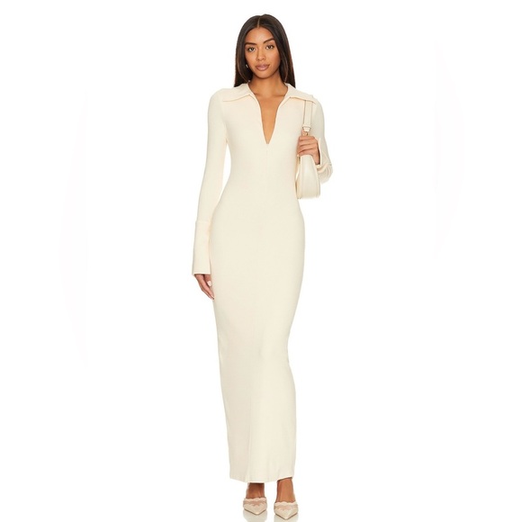 The Line by K Dresses & Skirts - NWT The Line by K Candela Dress S Vanilla Cream Stretch Rib Rayon Lined Maxi